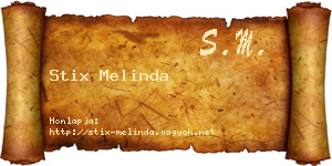 Stix Melinda névjegykártya