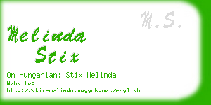 melinda stix business card